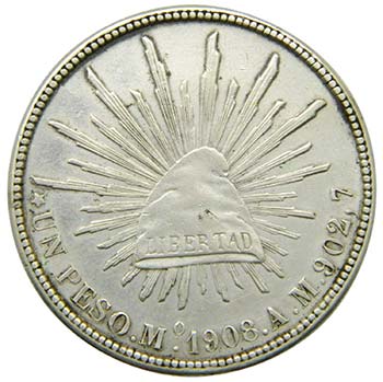 Mexico. 1 Peso Mexico City. 1908. ... 