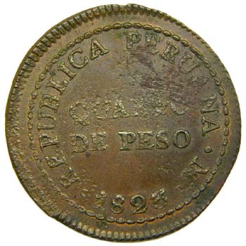 Peru, Quarto de peso 1823 . ... 