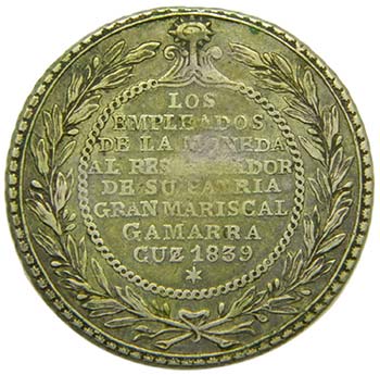 Peru. medalla proclamación 1839 . ... 