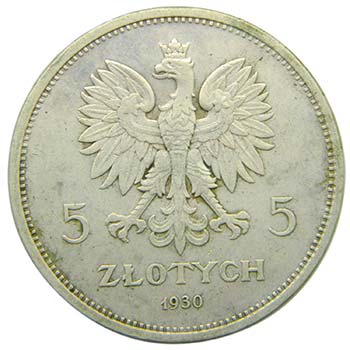 Polonia 5 Zlotych. 1930. (Y#19.1) ... 