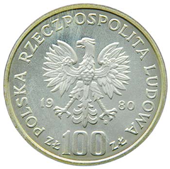 Polonia  1980 100 Zlotych.  PROBA ... 