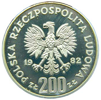 Polonia 1982 200 Zlotych. PROBA ... 