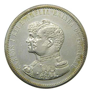 Portugal . 1000 Reis. 1898. Carlos ... 