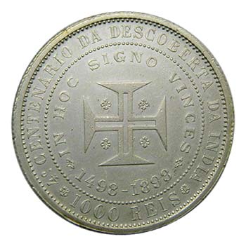 Portugal . 1000 Reis. 1898. Carlos ... 