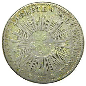 Suiza Geneva 15 sols . 1794 ... 