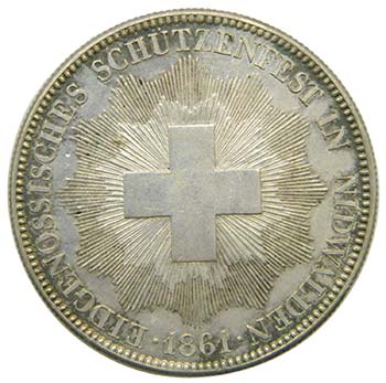 Suiza 5 Franc  1861 (X#S6) ... 