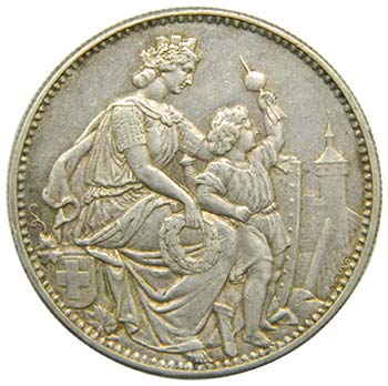 Suiza 5 Franc Schaffhausen  1865 ... 