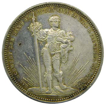 Suiza 5 Franc Basel  1879  (X#S14) ... 