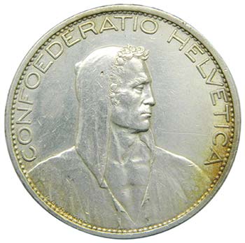 Suiza  5 Francs 1925 B (km#37) ... 