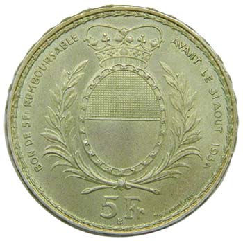 Suiza  5 Francs 1934 . Shooting ... 