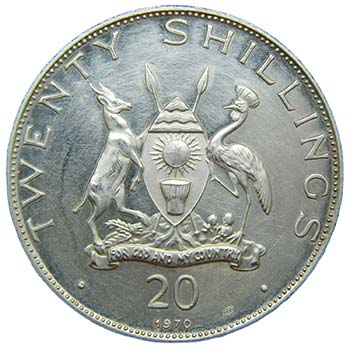 Uganda 20 Shillings 1970 (km#11) ... 
