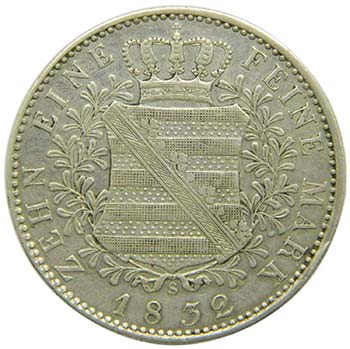  Alemania. Sajonia. 1 Taler. 1832 ... 