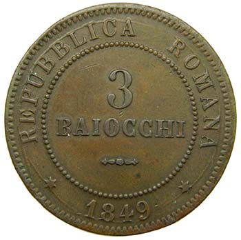 Vaticano 3 Baiocchi 1849 R ... 
