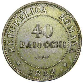 Vaticano 40 Baiocchi 1849 R ... 