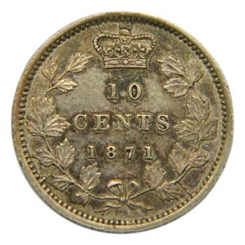Canada 1871. 10 Cents. (km#3). ... 