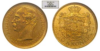 Dinamarca 1909. 10 Kroner. ... 