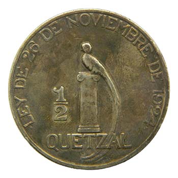 Guatemala  1925. 1/2 Quetzal. ... 
