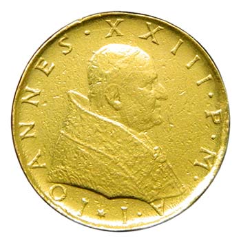 Vaticano 1959. 100 liras. Joannes ... 
