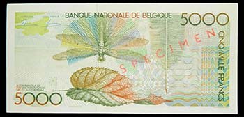 Bélgica. 5000 francs. ND ... 