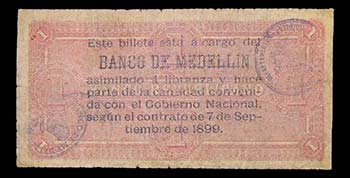 Colombia. 1 peso. 30.10.1899. EL ... 