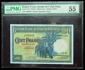 Congo Belga. 100 Francs. 1949-51 ... 