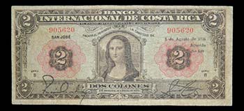 Costa Rica. 2 colones. 5.8.1936. ... 
