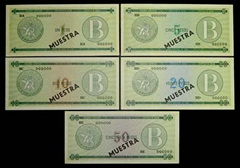 Cuba Serie 5 Billetes 1985.Serires ... 
