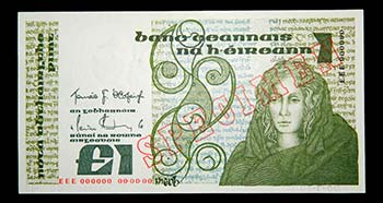 Irlanda. 1 pound. 1982. SPECIMEN.