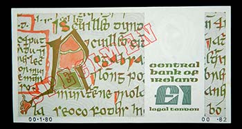 Irlanda. 1 pound. 1982. SPECIMEN.