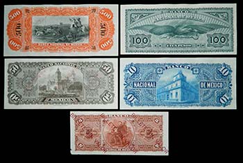 México. (1885-1913). 5 Billetes ... 