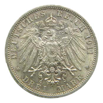 Alemania. Prussia. 3 marcos. 1911 ... 