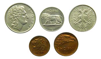 Albania. Set 5 monedas 1926 y ... 