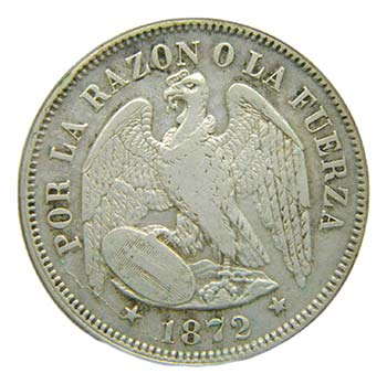 Chile. 50 centavos. 1872. ... 
