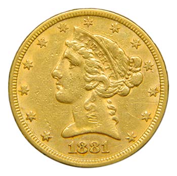 Estados Unidos. 5 Dólares. 1881. ... 