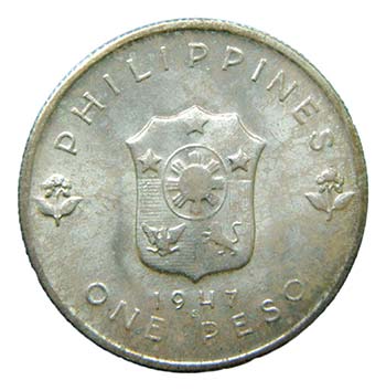 Filipinas. Un peso. 1947. ... 