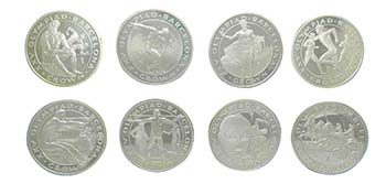 Gibraltar. Set 8 monedas plata ... 