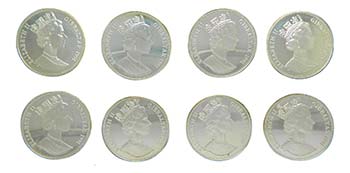 Gibraltar. Set 8 monedas plata ... 