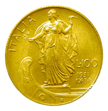 Italia. 100 liras. 1931 R. IX. ... 