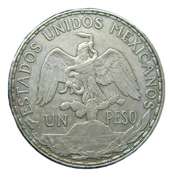 México. Un peso. 1910. (KM#453). ... 