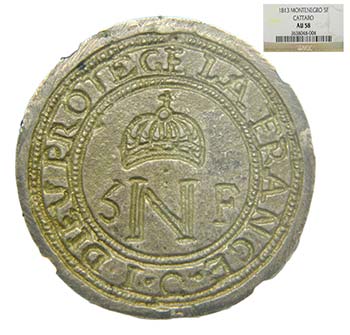 Montenegro. 5 Francs. 1813. ... 