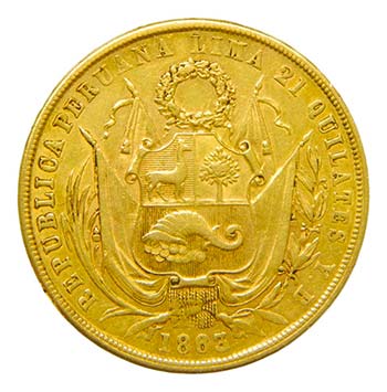 Perú. 8 escudos. 1863 YB. ... 