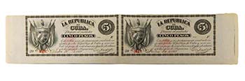 Cuba. 5 pesos. 10 Julio 1869. ... 