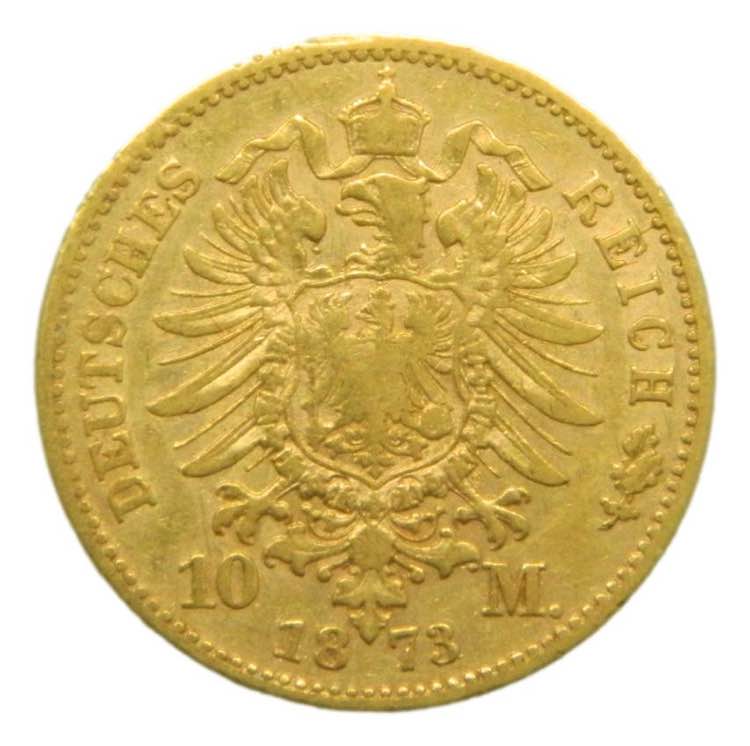 Alemania Bavaria. 10 mark 1873 D ... 