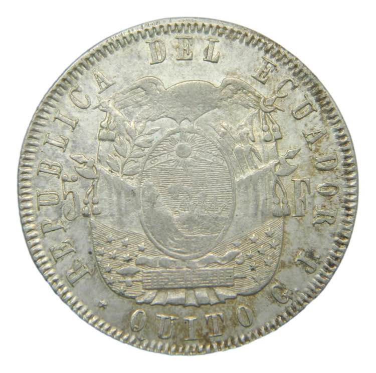 Ecuador  5 Francos. 1858 GJ. ... 