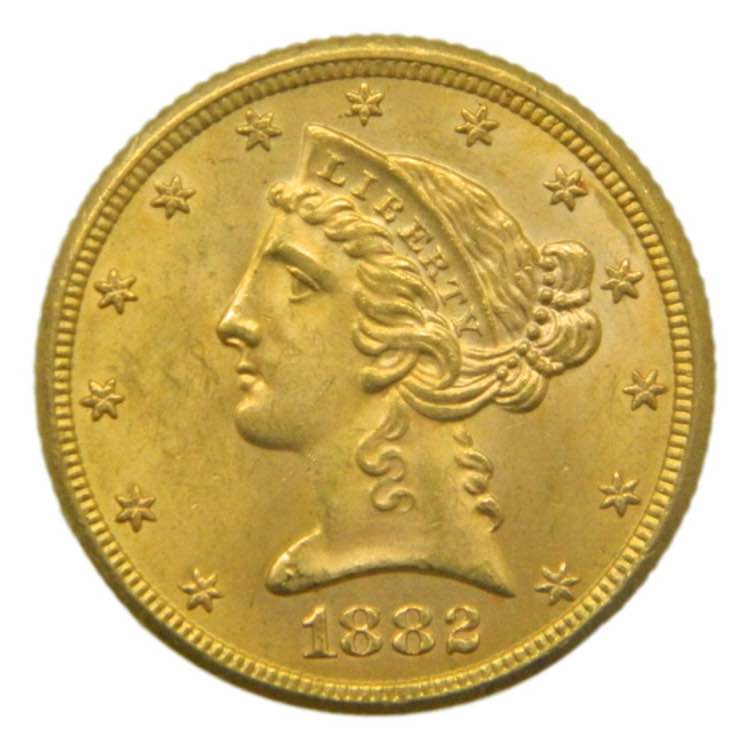 Estados Unidos. 5 dolares. 1882 ... 