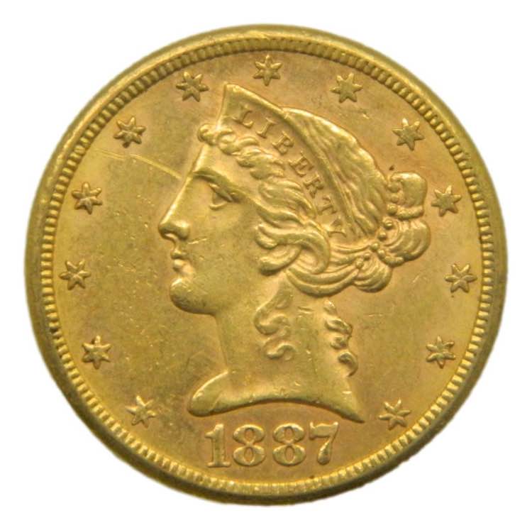 Estados Unidos. 5 dolares. 1887 S. ... 