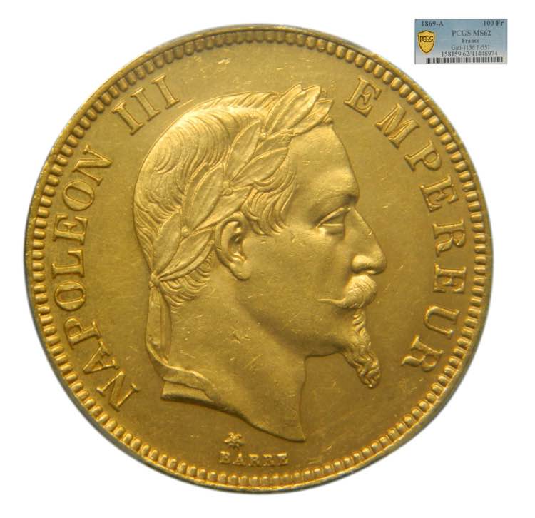 Francia. 100 francos 1869 A Paris. ... 