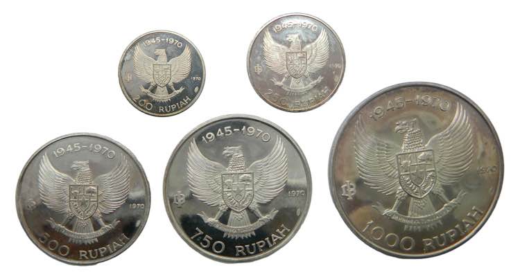 Indonesia Republic. Set 5 monedas ... 