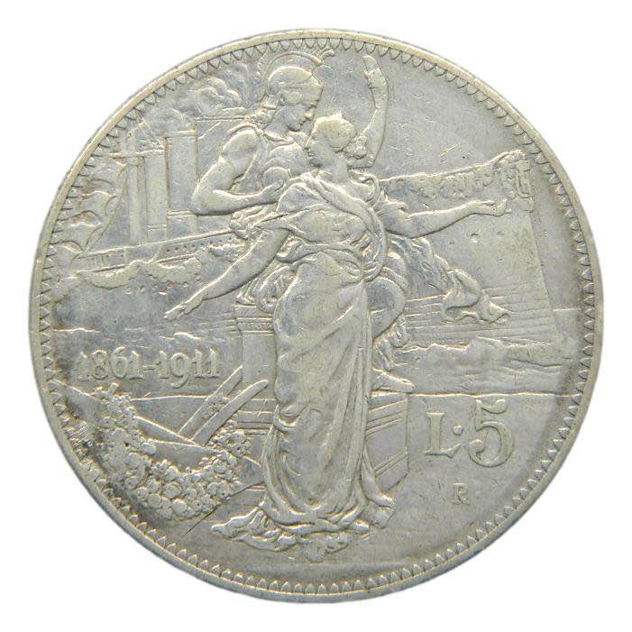 Italia. 5 lire . 1911 R. (Roma ) ... 