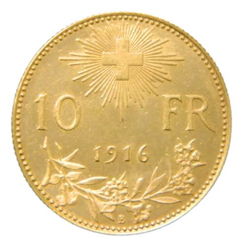 Suiza 10 francos. 1916 B.  Bern. ... 